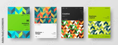 Wallpaper Mural Company identity brochure template collection. Business presentation vector A4 vertical orientation front page mock up set. Corporate report cover abstract geometric illustration design layout bundle. Torontodigital.ca