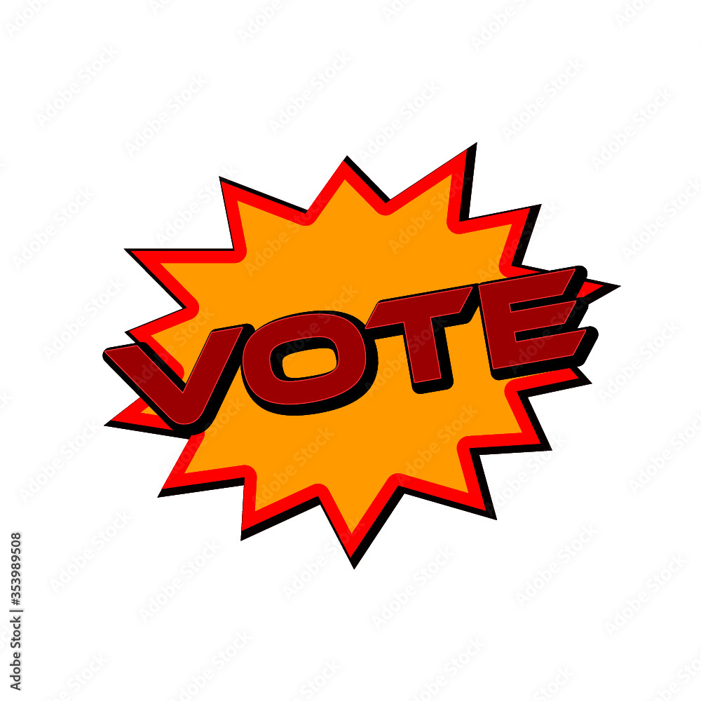 Comic text speech bubble Vote isolated on white background Comic text speech bubble Vote isolated on white background