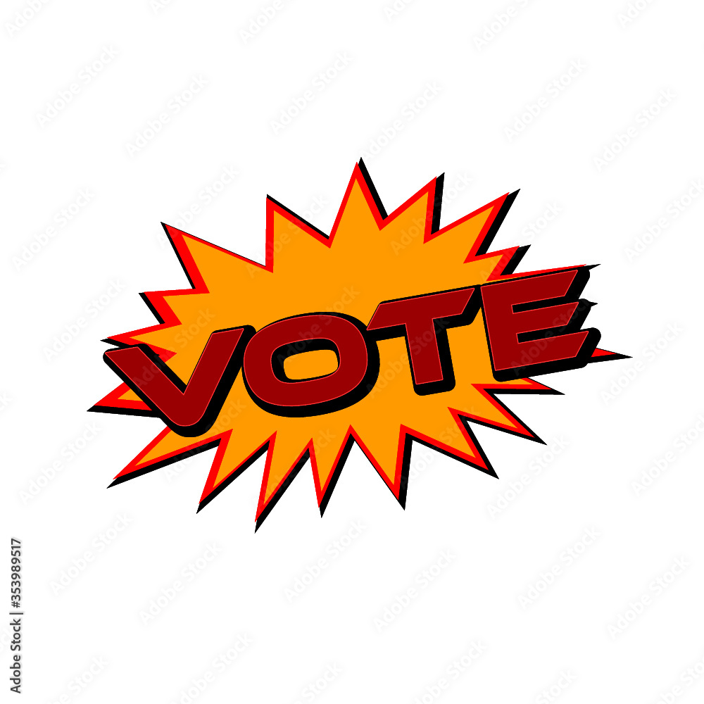 Comic text speech bubble Vote isolated on white background Comic text speech bubble Vote isolated on white background