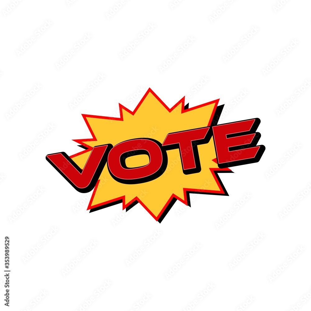 Comic text speech bubble Vote isolated on white background Comic text speech bubble Vote isolated on white background