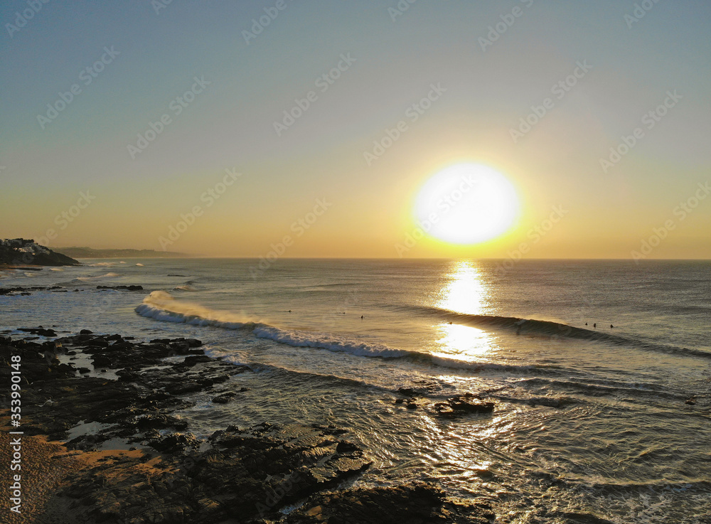 Aerial Sunrise over the famous Granny pool in Ballito South Africa