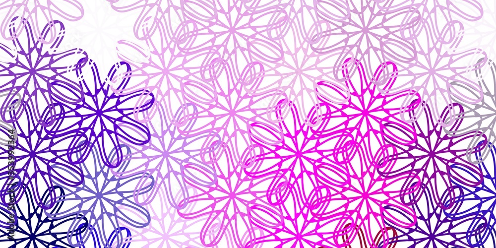 Light Purple, Pink vector doodle background with flowers. Light Purple, Pink vector doodle background with flowers.