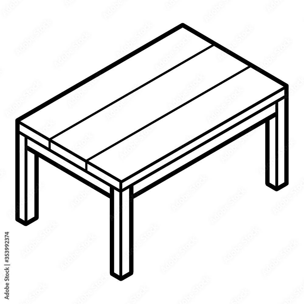 wooden table / cartoon vector and illustration, black and white style, isolated on white background wooden table / cartoon vector and illustration, black and white style, isolated on white background
