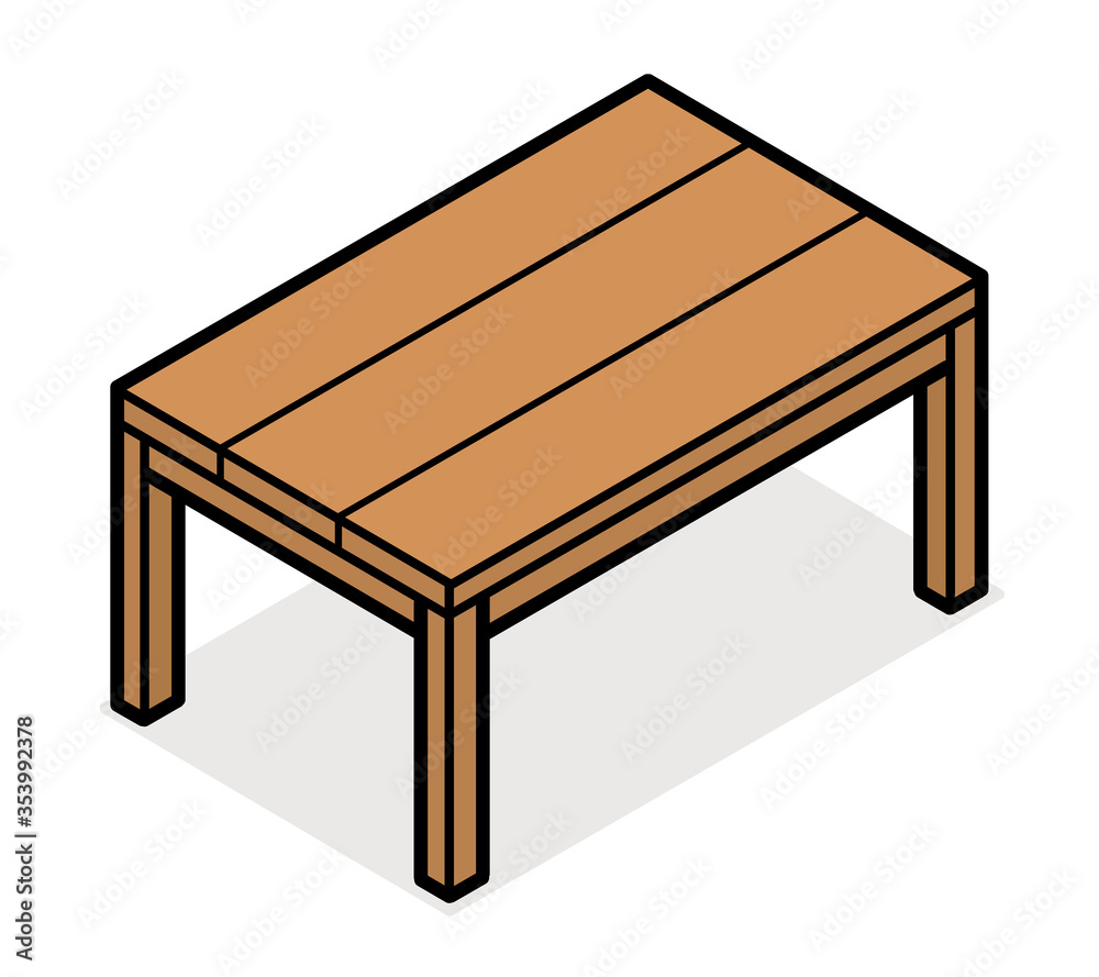 wooden table / cartoon vector and illustration, isolated on white background wooden table / cartoon vector and illustration, isolated on white background