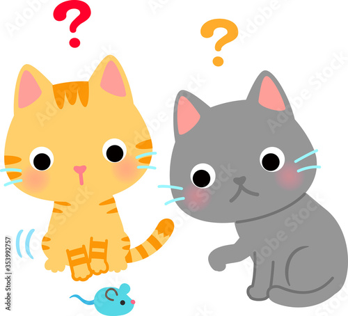 おもちゃに興味を持つ猫
