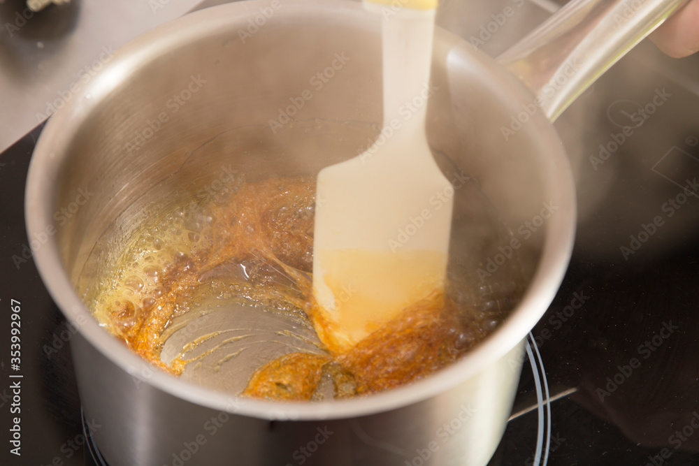 The process of making jelly from natural fruits. The process of making jelly from natural fruits.