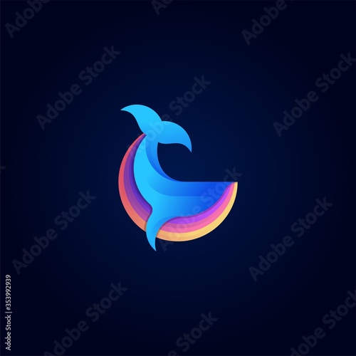 Vector whale logo design template