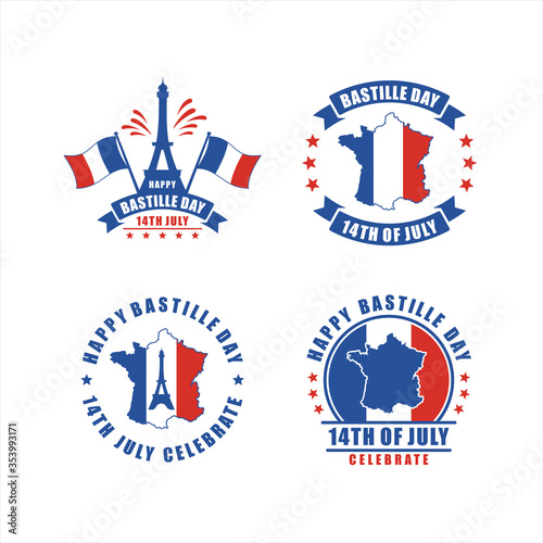 Happy Bastille Day 14 th July Paris France Badge Collection