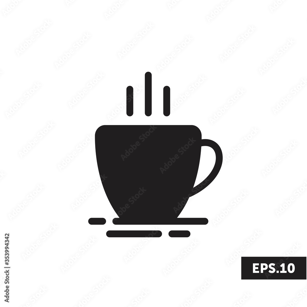 Cup of coffee/tea icon logo, Cup of coffee/tea sign/symbol vector