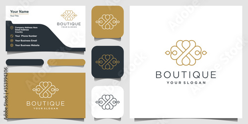 Luxury ornament logo design. logo design and business card
