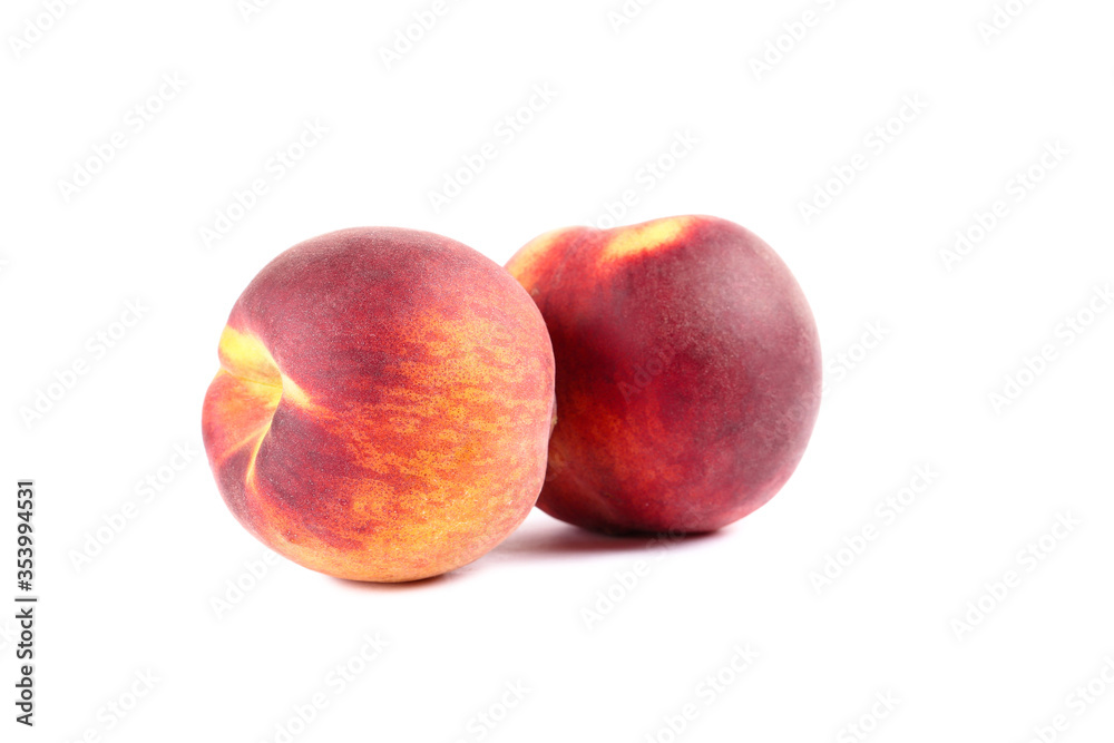 Fresh peaches isolated on white background Fresh peaches isolated on white background