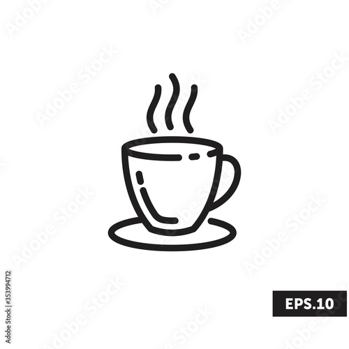 Cup of coffee tea icon logo  Cup of coffee tea sign symbol vector