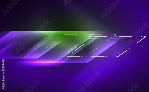 Dynamic neon shiny abstract background. Trendy abstract layout template for business or technology presentation, internet poster or web brochure cover, wallpaper
