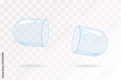 glass capsule isolated from background vector illustration