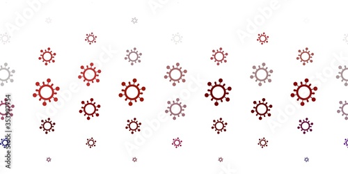Light Red vector backdrop with virus symbols.