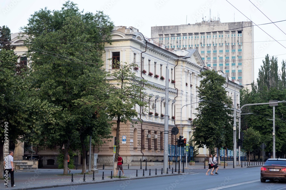 Historical buildings on the streets of Chisinau.