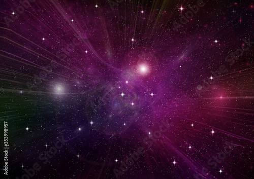 galaxy in a free space. 3D rendering