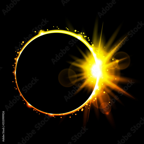 Solar eclipse vector illustration