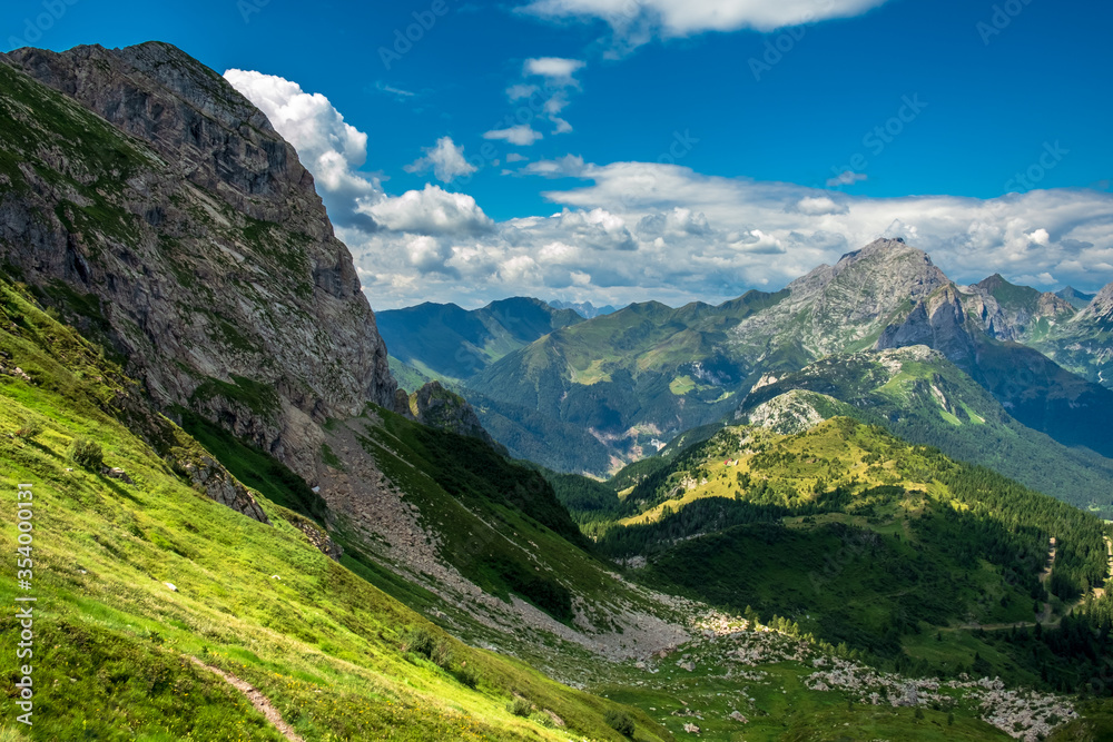 Summer day trekking in the Carnic Alps, Friuli Venezia-Giulia, Italy Summer day trekking in the Carnic Alps, Friuli Venezia-Giulia, Italy