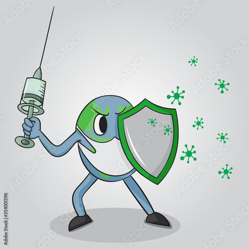 earth fought with corona virus