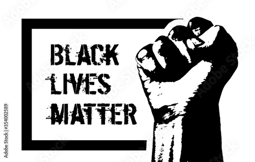 Black lives matter. Vector illustration with hand