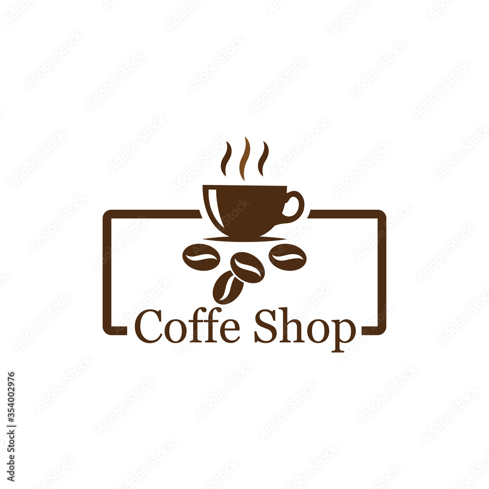 Obraz premium coffee shop logo vector design template