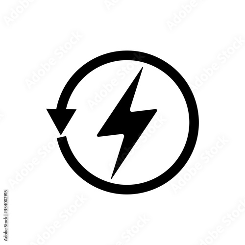 lightning bolt - electric power icon vector design template