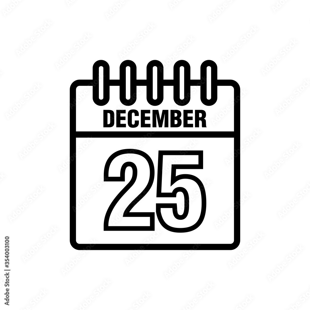 25 december calendar - christmas icon vector design template 25 december calendar - christmas icon vector design template