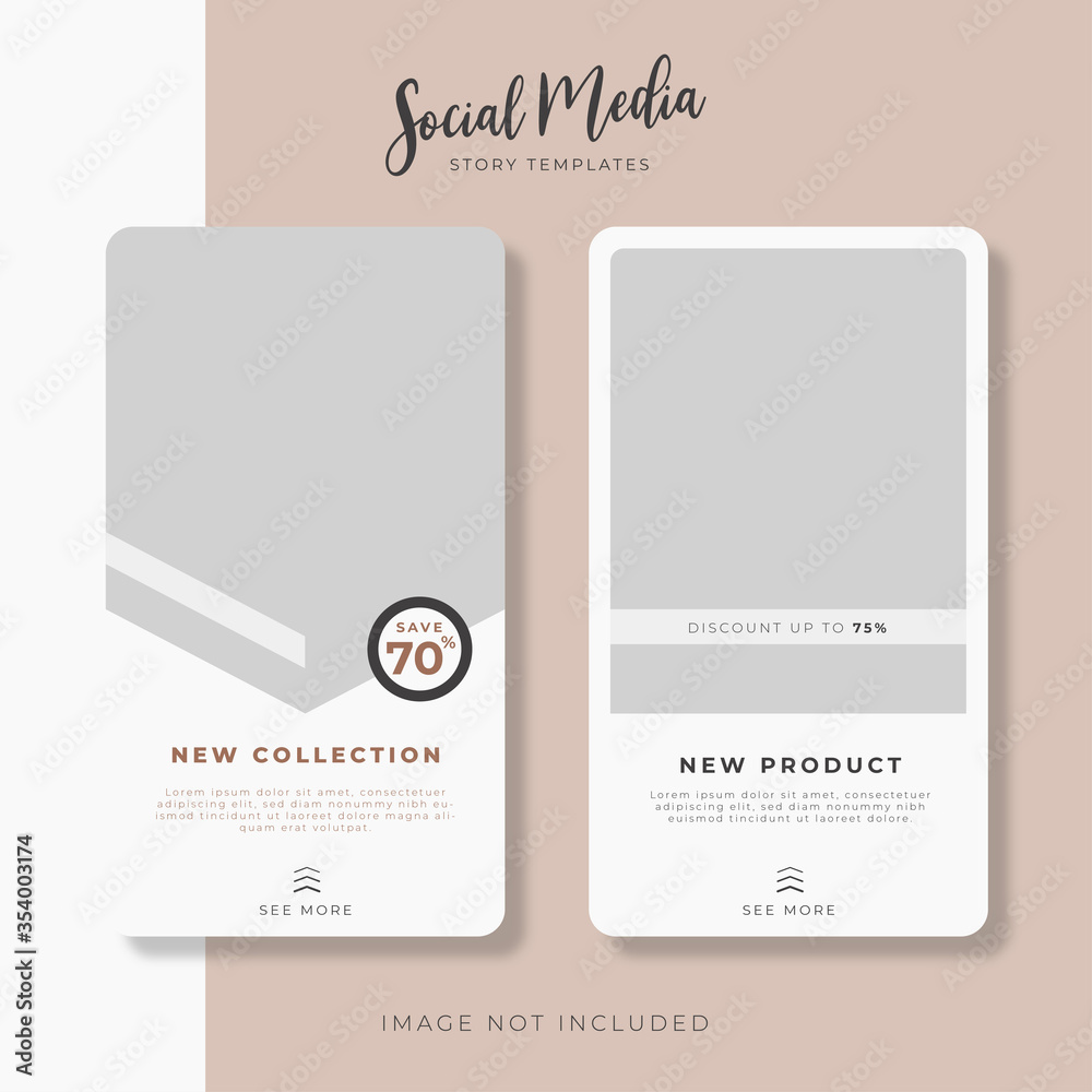 Pastel Instagram stories templates for fashion sale. Design templates for social media story. Image not Included. Editable for your product promotion. - obrazy, fototapety, plakaty 