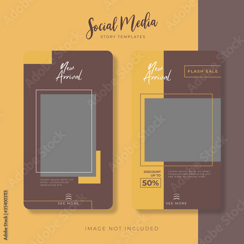 Classic Instagram stories templates for fashion sale. Design templates for social media story. Image not Included. Editable for your product promotion.