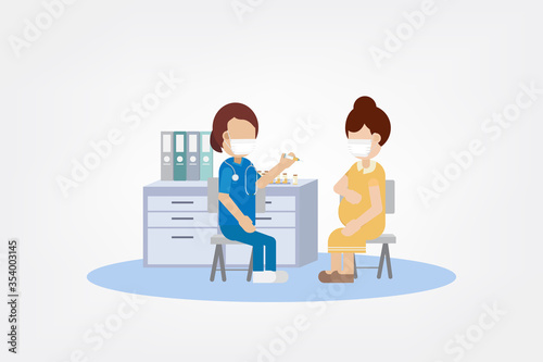Nurse give vaccine to patient