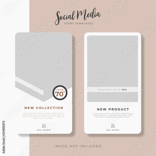 Pastel Instagram stories templates for fashion sale. Design templates for social media story. Image not Included. Editable for your product promotion.