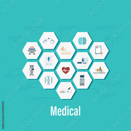 Medical infographic with icons