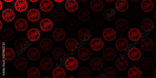 Dark Red vector texture with disease symbols.