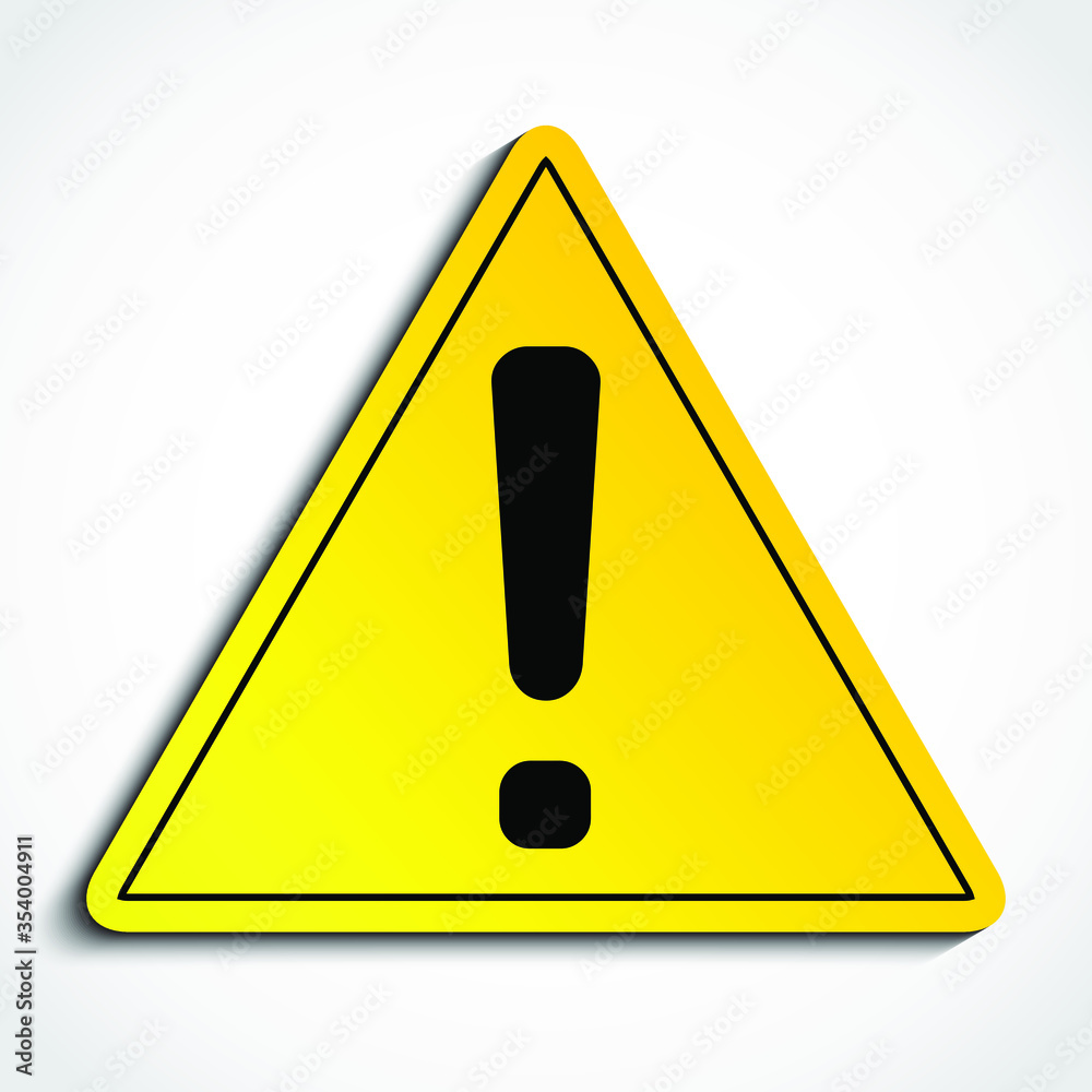 3d yellow triangle with exclamation mark