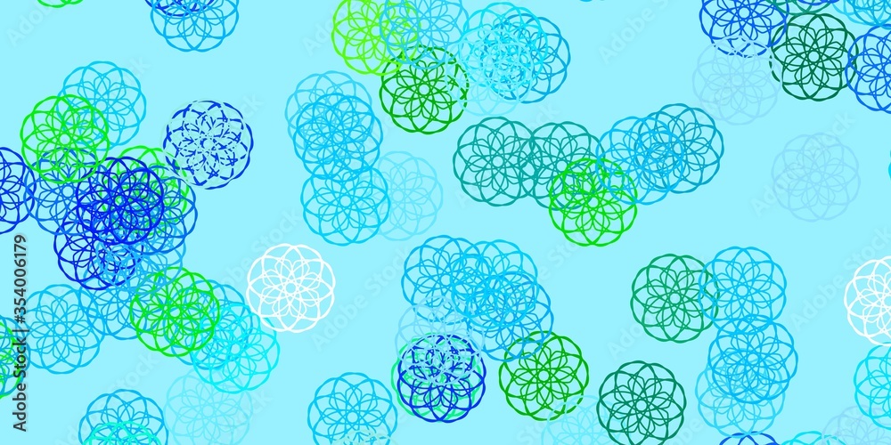 Light Blue, Green vector pattern with abstract shapes. Light Blue, Green vector pattern with abstract shapes.