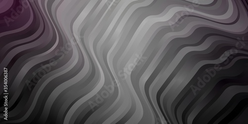Dark Gray vector backdrop with bent lines. Colorful abstract illustration with gradient curves. Pattern for commercials, ads.