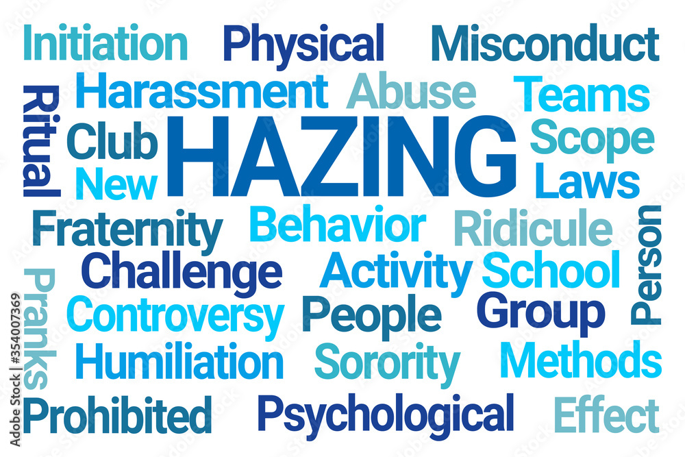 Hazing Word Cloud on White Background