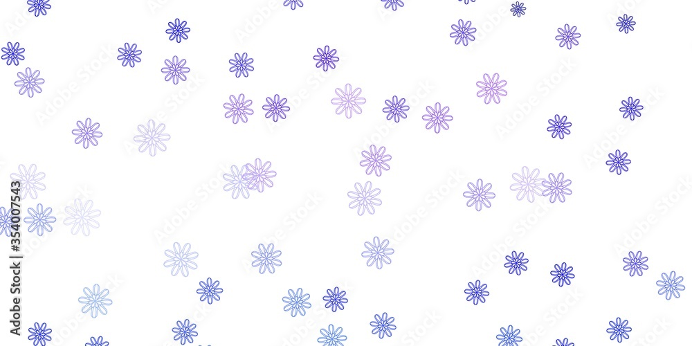 Light Purple vector doodle pattern with flowers. Light Purple vector doodle pattern with flowers.