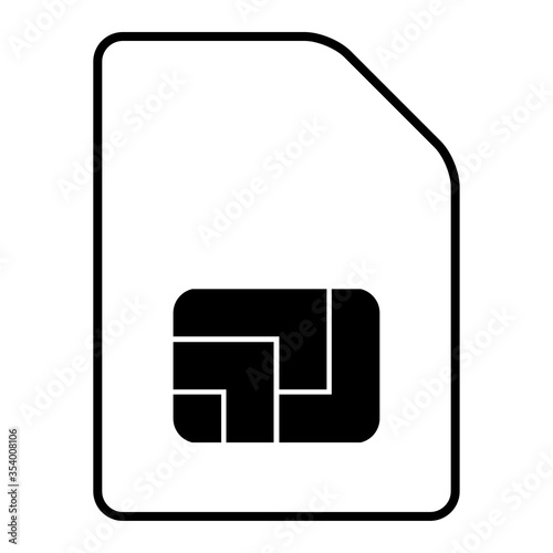 Sim card icon isolated on white background. Sim card  mobile slot . Smart design
