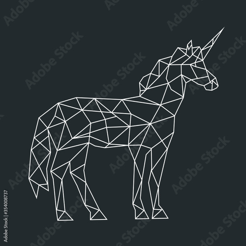 Vector abstract polygonal geometric unicorn © NATALIIA TOSUN