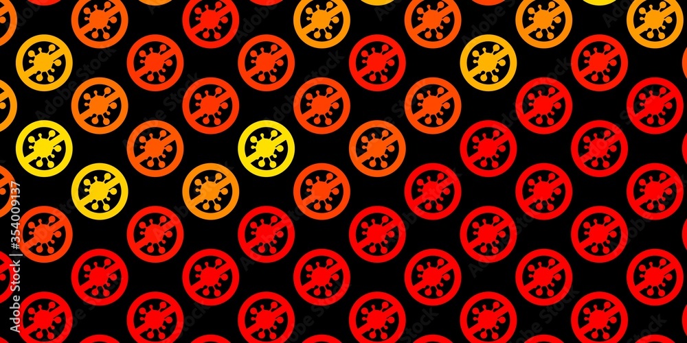 Dark Red, Yellow vector pattern with coronavirus elements. Dark Red, Yellow vector pattern with coronavirus elements.