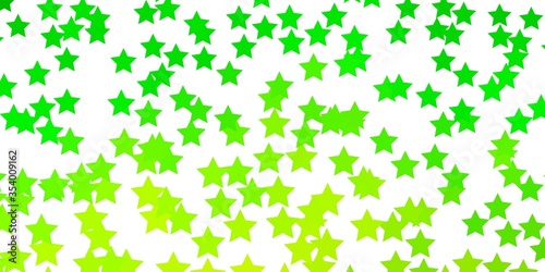 Light Green vector template with neon stars. Colorful illustration with abstract gradient stars. Best design for your ad, poster, banner.