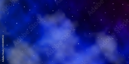 Dark BLUE vector background with colorful stars. Decorative illustration with stars on abstract template. Theme for cell phones.