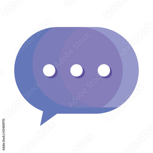 chat message in speech bubble, on white background vector illustration design