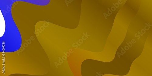 Light Blue, Yellow vector template with wry lines. Colorful illustration, which consists of curves. Smart design for your promotions.