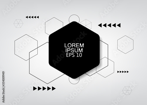 gray background hexagon logo banner template.