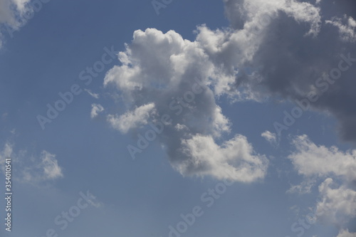 Fototapeta Naklejka Na Ścianę i Meble -  white fluffy clouds in the blue sky.