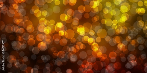 Dark Green, Yellow vector backdrop with dots. Abstract illustration with colorful spots in nature style. Pattern for business ads.