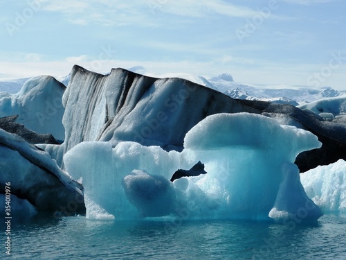 blue ice floes and icebergs of Iceland